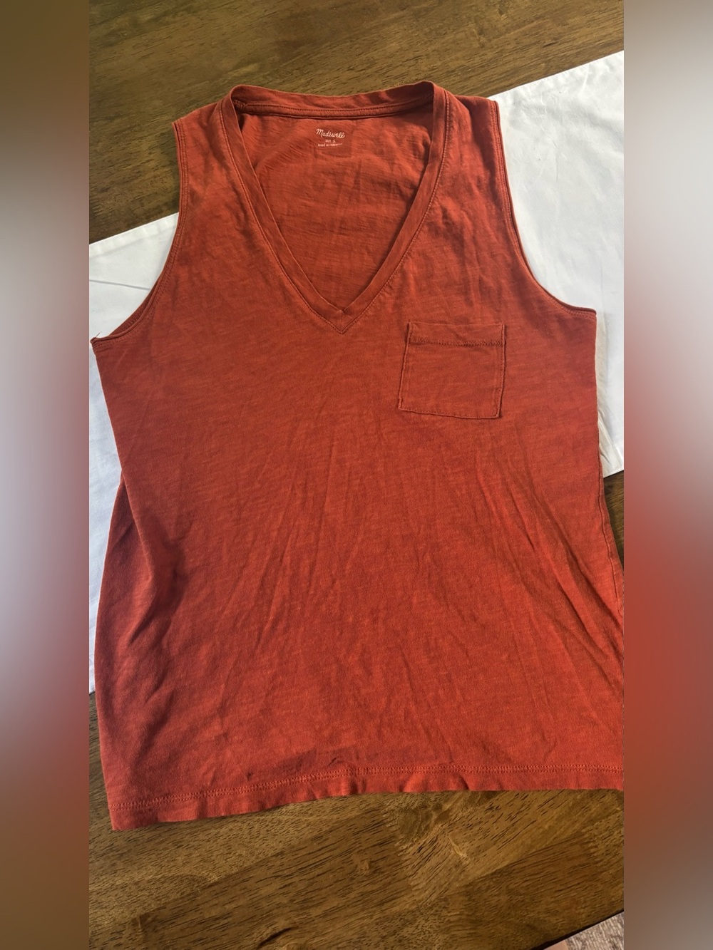 Madewell Women’s Pocket Tank - Rust Orange Small
